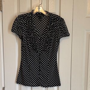 INC International Concepts Black and White Polka Dot Blouse
